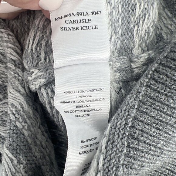 Rails Mens Size Large Gray Carlisle Sweater In Silver Icicle Fair Isle Nordic - Picture 8 of 10